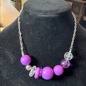 Paparazzi Purple and Silver Statement Necklace